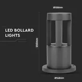 Kép 2/8 - V-TAC 10W kültéri COB LED lámpa oszlop 25 cm, hideg fehér, fekete házzal, 100 Lm/W - SKU 128324
