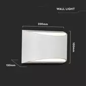 Kép 2/8 - V-TAC 10W kültéri fehér fali LED lámpa természetes fehér - SKU 218683