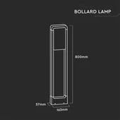 V-TAC 10W kültéri LED lámpa oszlop 80 cm, hideg fehér, fehér házzal - SKU 20118