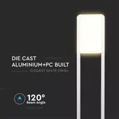 Kép 4/8 - V-TAC 10W kültéri LED lámpa oszlop 80 cm, természetes fehér, fehér házzal - SKU 2120117