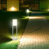 V-TAC 10W kültéri LED lámpa oszlop 80 cm, természetes fehér, fehér házzal - SKU 2120117