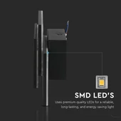 V-TAC 11W beltéri fekete fali LED lámpa meleg fehér - SKU 218204