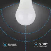 Kép 6/8 - V-TAC 11W E27 meleg fehér dimmelhető A60 LED égő - SKU 2120044