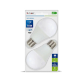 Kép 1/7 - V-TAC 11W E27 meleg fehér LED égő csomag (2 db) - SKU 7297