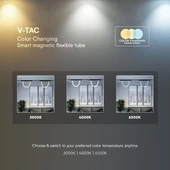 V-TAC 11W flexibilis fénycső 48V mágneses Smart sínhez, CCT, 1 méter hosszú - SKU 10275