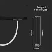 Kép 2/6 - V-TAC 11W flexibilis fénycső Slim 48V mágneses sínhez, természetes fehér, 1 méter hosszú - SKU 10278