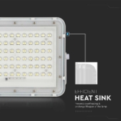 Kép 5/15 - V-TAC 12000mAh napelemes LED reflektor 15W hideg fehér, 1200 Lumen, fehér házzal - SKU 7843
