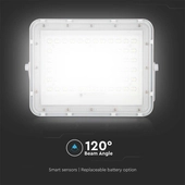 Kép 10/15 - V-TAC 12000mAh napelemes LED reflektor 15W hideg fehér, 1200 Lumen, fehér házzal - SKU 7843