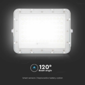 Kép 10/15 - V-TAC 12000mAh napelemes LED reflektor 15W hideg fehér, 1200 Lumen, fehér házzal - SKU 7843