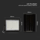 Kép 3/15 - V-TAC 12000mAh napelemes LED reflektor 15W hideg fehér, 1200 Lumen, fekete házzal - SKU 7825
