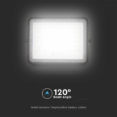 Kép 10/15 - V-TAC 12000mAh napelemes LED reflektor 15W hideg fehér, 1200 Lumen, fekete házzal - SKU 7825