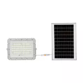 Kép 2/15 - V-TAC 12000mAh napelemes LED reflektor 15W természetes fehér, 1200 Lumen, fehér házzal - SKU 7844