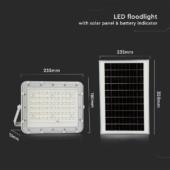 Kép 3/15 - V-TAC 12000mAh napelemes LED reflektor 15W természetes fehér, 1200 Lumen, fehér házzal - SKU 7844