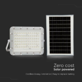 Kép 6/15 - V-TAC 12000mAh napelemes LED reflektor 15W természetes fehér, 1200 Lumen, fehér házzal - SKU 7844