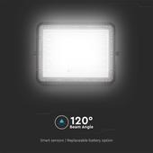 Kép 10/15 - V-TAC 12000mAh napelemes LED reflektor 15W természetes fehér, 1200 Lumen, fekete házzal - SKU 7826