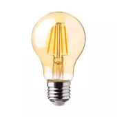 Kép 1/5 - V-TAC 12W borostyán E27 filament A60 LED égő, 2200K, 110 Lm/W - SKU 217457