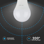 Kép 4/7 - V-TAC 12W E27 hideg fehér dimmelhető LED égő - SKU 20185