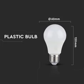 V-TAC 12W E27 meleg fehér CRI>95 LED égő - SKU 7482