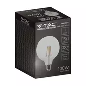 Kép 3/7 - V-TAC 12W E27 meleg fehér filament G125 LED égő - SKU 217453