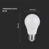 Kép 2/7 - V-TAC 12W E27 természetes fehér dimmelhető LED égő - SKU 20184