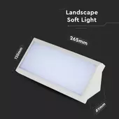 Kép 2/8 - V-TAC 12W kültéri fali LED lámpa hideg fehér, fehér házzal, 100 Lm/W - SKU 6815