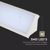 Kép 3/8 - V-TAC 12W kültéri fali LED lámpa természetes fehér, fehér házzal, 100 Lm/W - SKU 6814