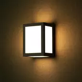 Kép 3/8 - V-TAC 12W kültéri, fekete, szögletes fali LED lámpa természetes fehér - SKU 218341