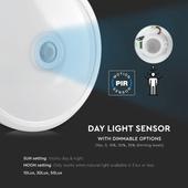Kép 4/11 - V-TAC 12W mennyezeti LED lámpa, mozgásérzékelővel, hideg fehér - SKU 21809