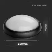 Kép 2/11 - V-TAC 12W ovális IP54 LED lámpa, fekete, meleg fehér fénnyel - SKU 1350