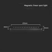 Kép 3/10 - V-TAC 12W spot LED lámpatest Slim 48V mágneses sínhez, hideg fehér - SKU 10238