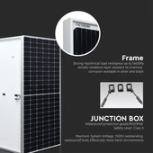 V-TAC 14 darab 450W Mono félcellás szolár panel, napelem, 2094x1038x35mm - SKU 11554