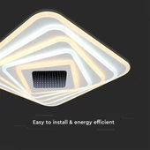 V-TAC 150W Dekoratív szögletes mennyezeti lámpa, fényerőszabályozható, RGB+CCT - SKU 15356