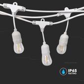Kép 4/5 - V-TAC 15m fehér party fényfüzér vízálló E27 foglalattal LED égőhöz - SKU 7699