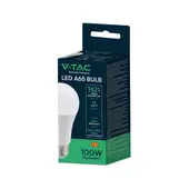 Kép 1/7 - V-TAC 15W E27 A65 izzó meleg fehér LED égő, 100 Lm/W - SKU 214453