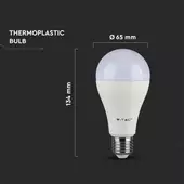 Kép 3/7 - V-TAC 15W E27 természetes fehér A67 LED égő csomag (3 db) - SKU 212820