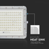 Kép 5/15 - V-TAC 16000mAh napelemes LED reflektor 20W hideg fehér, 1800 Lumen, fehér házzal - SKU 7845