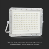 Kép 9/15 - V-TAC 16000mAh napelemes LED reflektor 20W hideg fehér, 1800 Lumen, fehér házzal - SKU 7845
