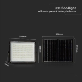 Kép 3/15 - V-TAC 16000mAh napelemes LED reflektor 20W hideg fehér, 1800 Lumen, fekete házzal - SKU 7827