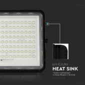 Kép 5/15 - V-TAC 16000mAh napelemes LED reflektor 20W hideg fehér, 1800 Lumen, fekete házzal - SKU 7827