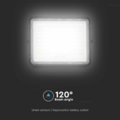 Kép 10/15 - V-TAC 16000mAh napelemes LED reflektor 20W hideg fehér, 1800 Lumen, fekete házzal - SKU 7827