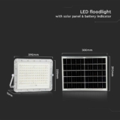 Kép 3/15 - V-TAC 16000mAh napelemes LED reflektor 20W természetes fehér, 1800 Lumen, fehér házzal - SKU 7846