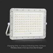 Kép 9/15 - V-TAC 16000mAh napelemes LED reflektor 20W természetes fehér, 1800 Lumen, fehér házzal - SKU 7846