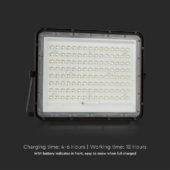 Kép 9/15 - V-TAC 16000mAh napelemes LED reflektor 20W természetes fehér, 1800 Lumen, fekete házzal - SKU 7828