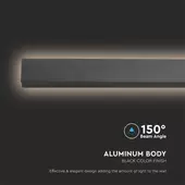 Kép 4/7 - V-TAC 16W lineáris fali LED lámpa, 101cm, antracit, természetes fehér - SKU 10435