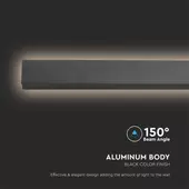 Kép 4/7 - V-TAC 16W lineáris fali LED lámpa, 101cm, fekete, természetes fehér - SKU 23022