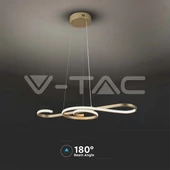 V-TAC 18W Arany violinkulcs csillár, meleg fehér, 125 Lm/W - SKU 8021