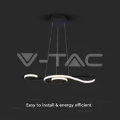 V-TAC 18W Fekete violinkulcs csillár, meleg fehér, 125 Lm/W - SKU 8020