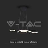 Kép 2/7 - V-TAC 18W Fekete violinkulcs csillár, meleg fehér, 125 Lm/W - SKU 8020