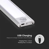 V-TAC 1.5W mozgásérzékelős, akkumulátoros, LED bútorvilágítás, természetes fehér - SKU 2958