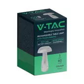 Kép 1/9 - V-TAC 1W átlátszó, érintéssel vezérelhető akkumulátoros LED gomba alakú lámpa, CCT - SKU 7894